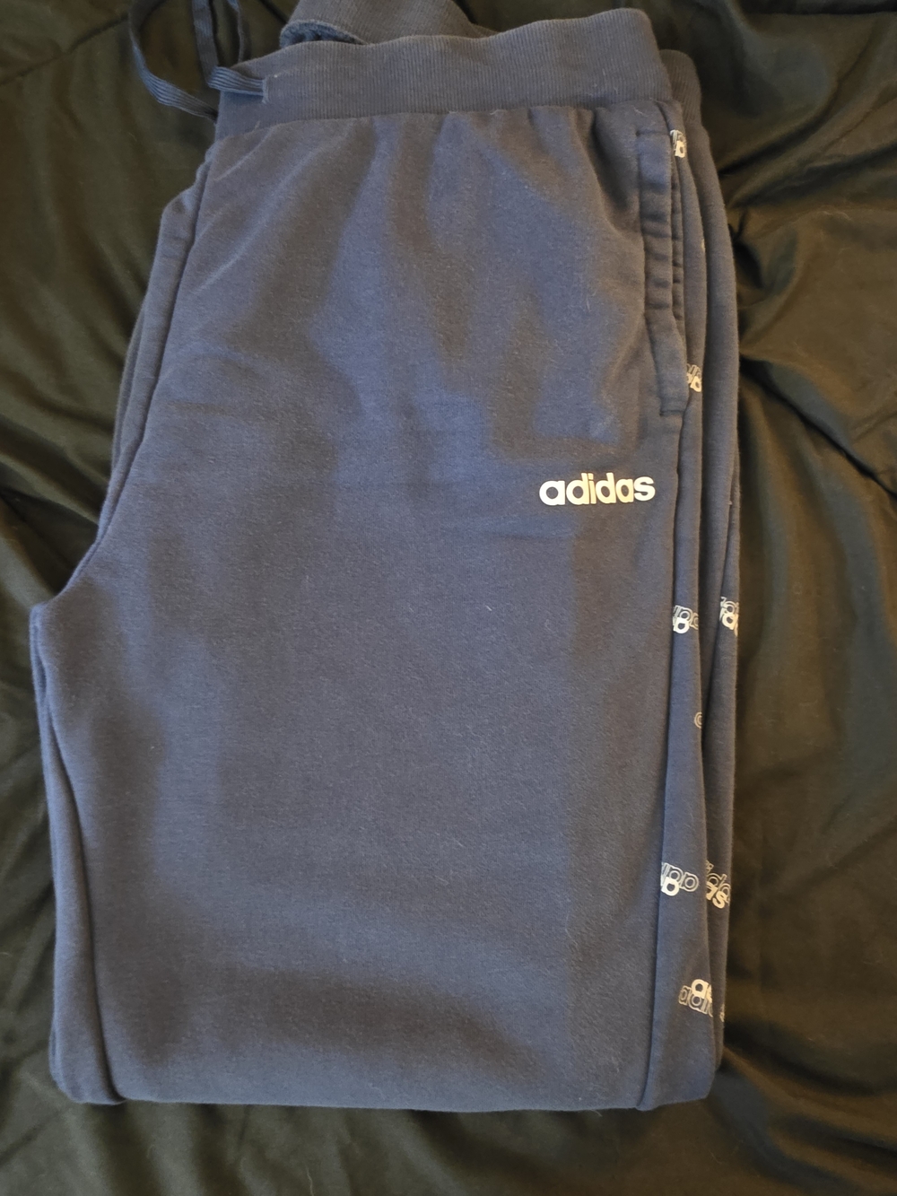 adidas Navy Blue Logo Tape Joggers